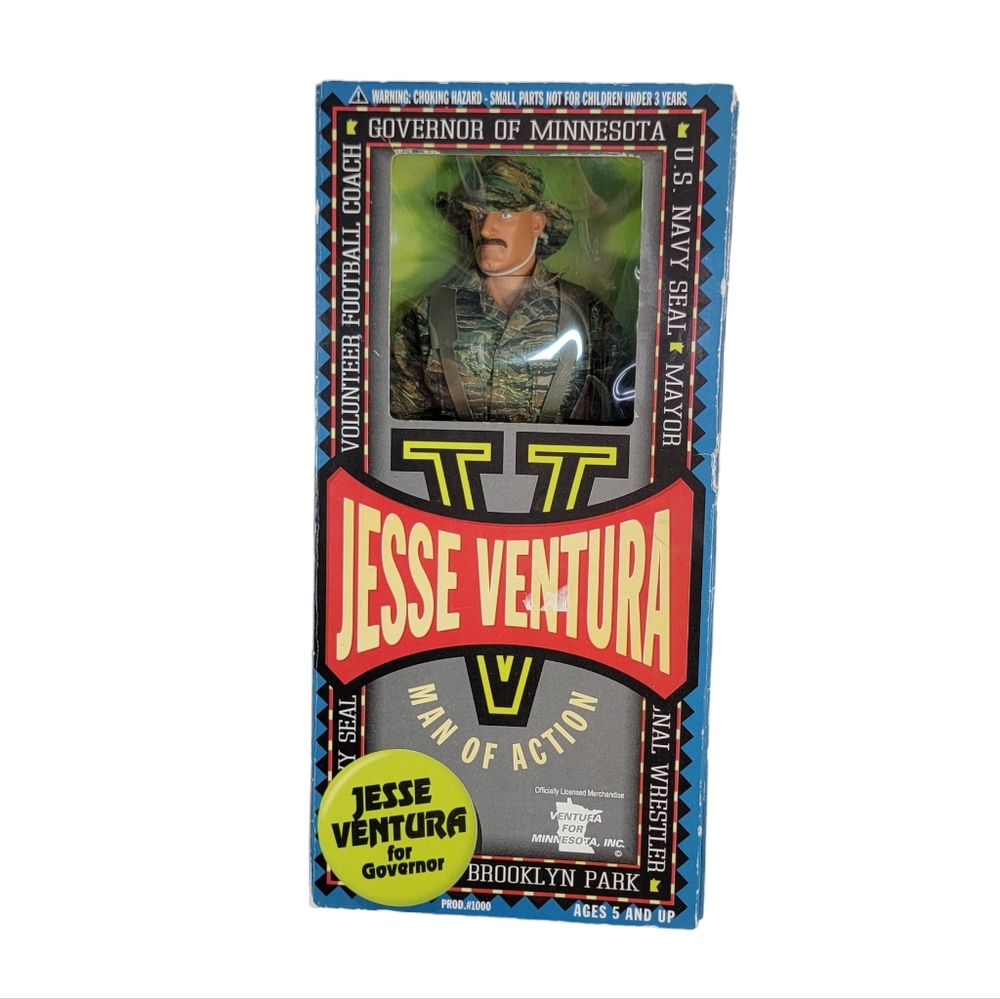 Jesse Ventura LTD US Navy Seal Man of Action Figure Governor 12" NIOB 1999